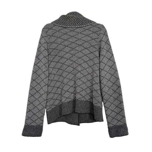 A Ida Cardigan Womens Size Large Gray Wool Blend Made in Italy 2 Button Sweater - Picture 8 of 11